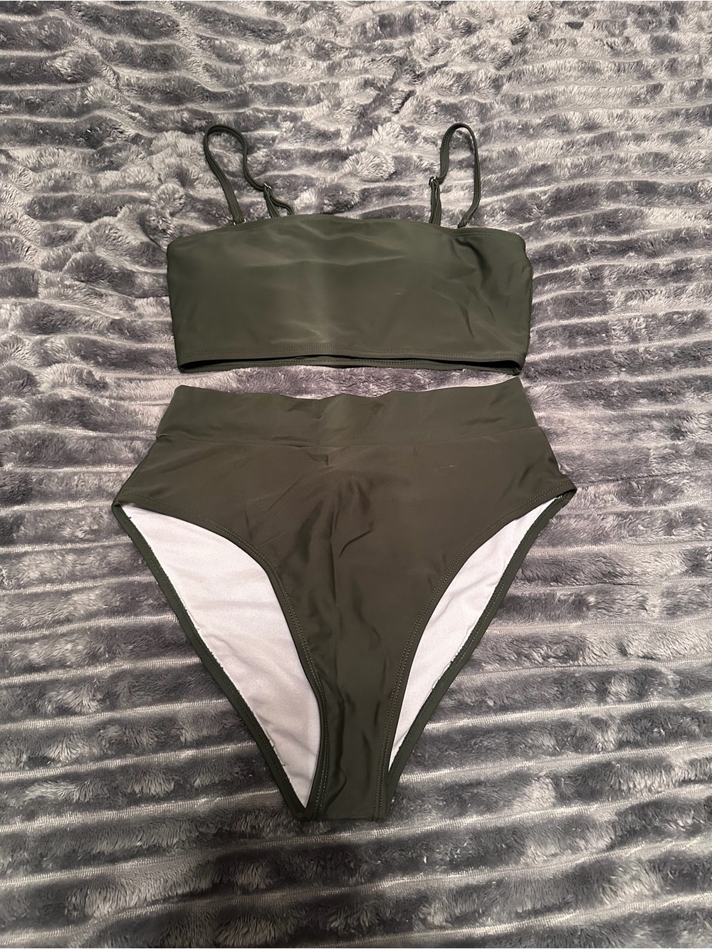 Olive High-Waist Bikini